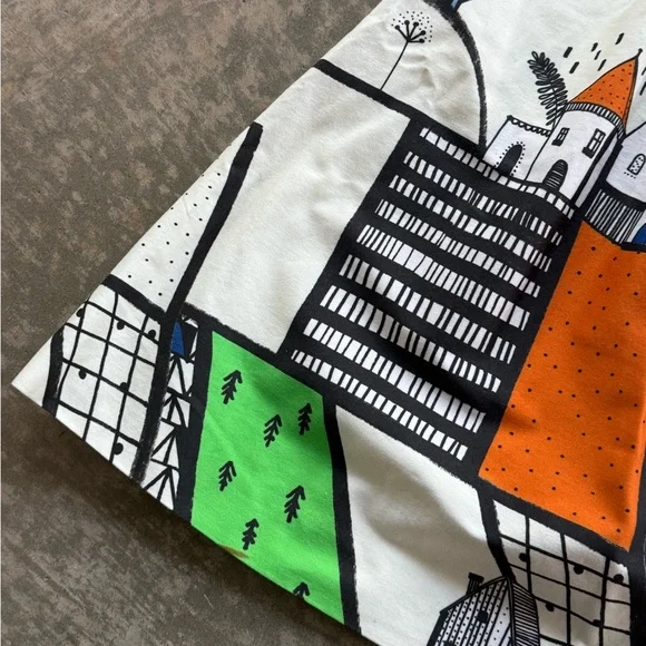 Novis Women’s Skirt Landscape Print Multicolor White Size 8 Made in USA - Picture 3 of 6